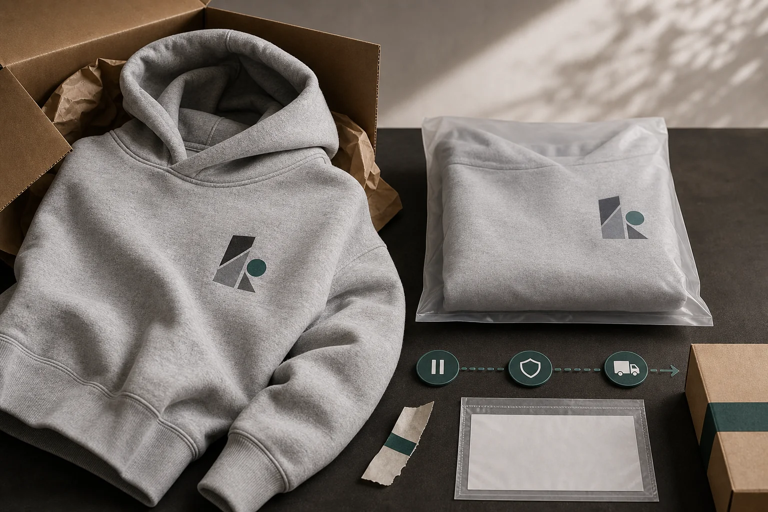 Editorial reconstruction of a custom hoodie shipment after a customs delay