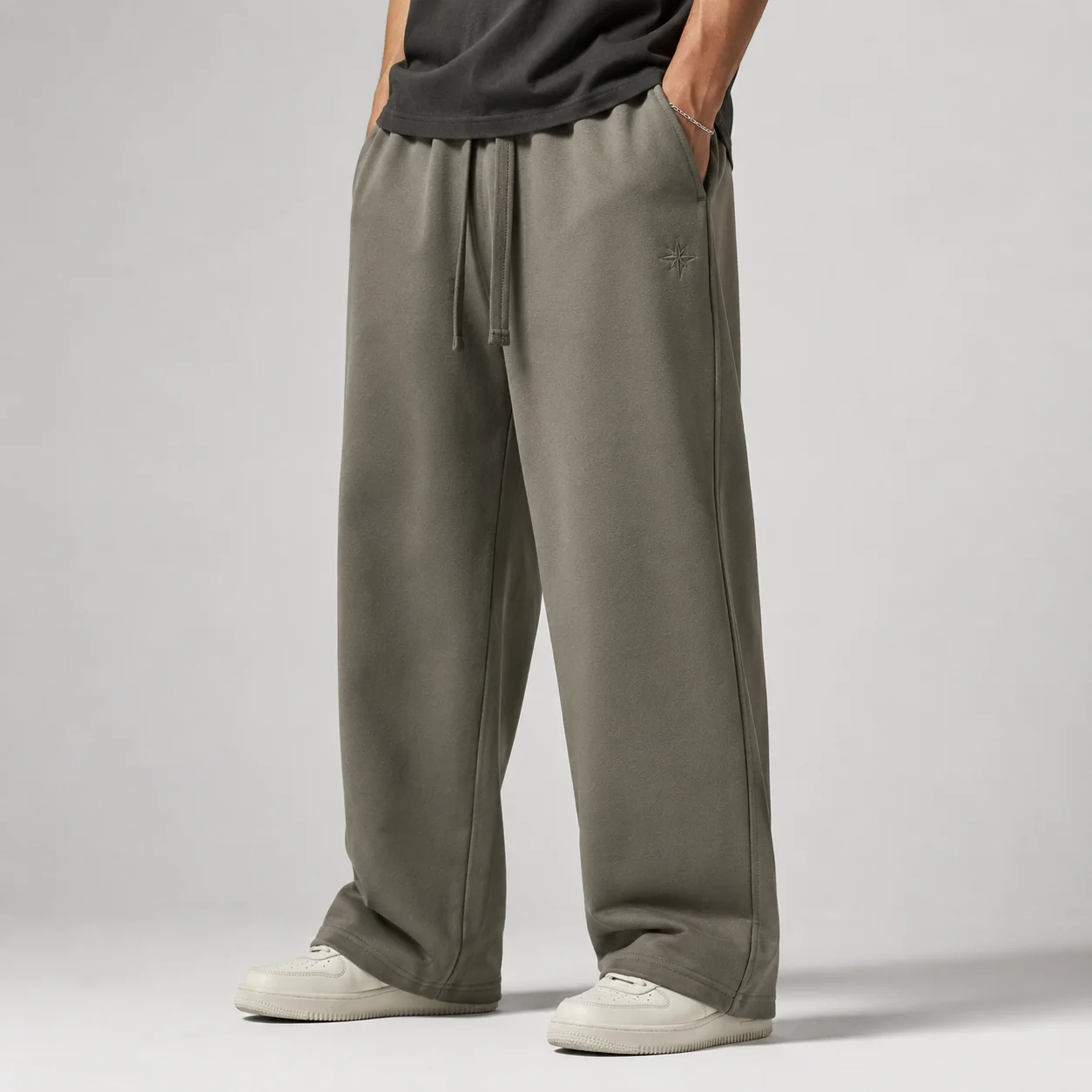 430GSM Cotton-Blend Terry Straight-Leg Joggers
