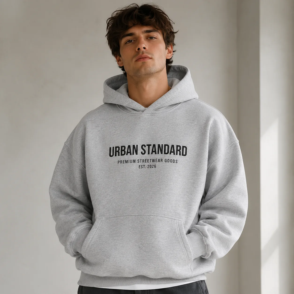 350GSM oversized fleece hoodie