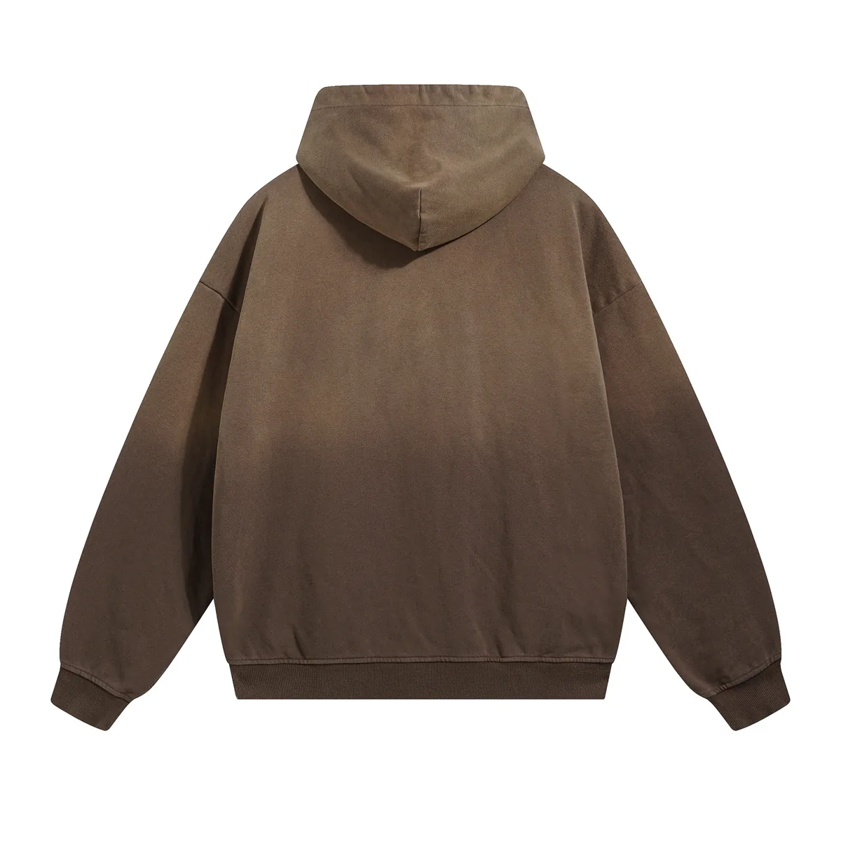 450GSM Spray-Dyed Washed Zip Hoodie back view