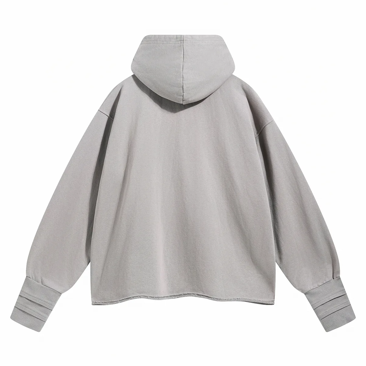 450GSM Thumbhole Washed Terry Hoodie back view