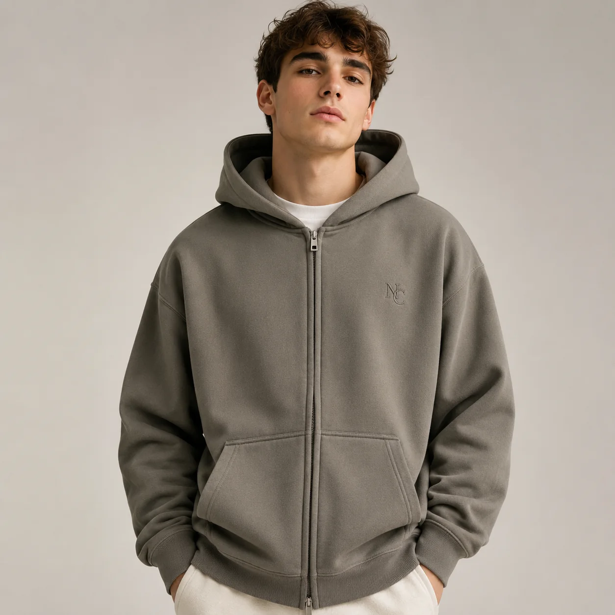 350GSM Two-Way Zip Fleece Hoodie