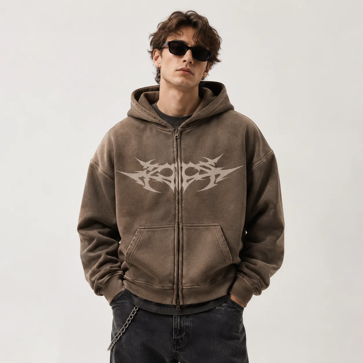 350GSM Boxy Fleece Zip Hoodie