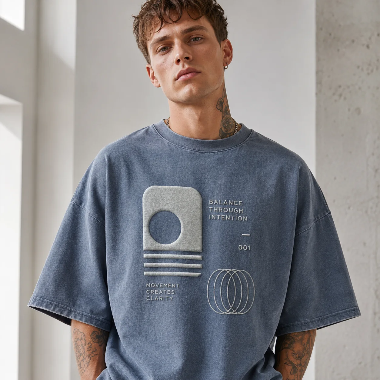 250GSM Vintage Washed Raw-Edge Cotton T-Shirt